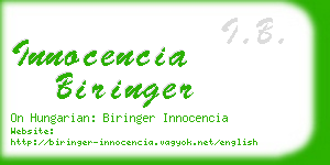 innocencia biringer business card